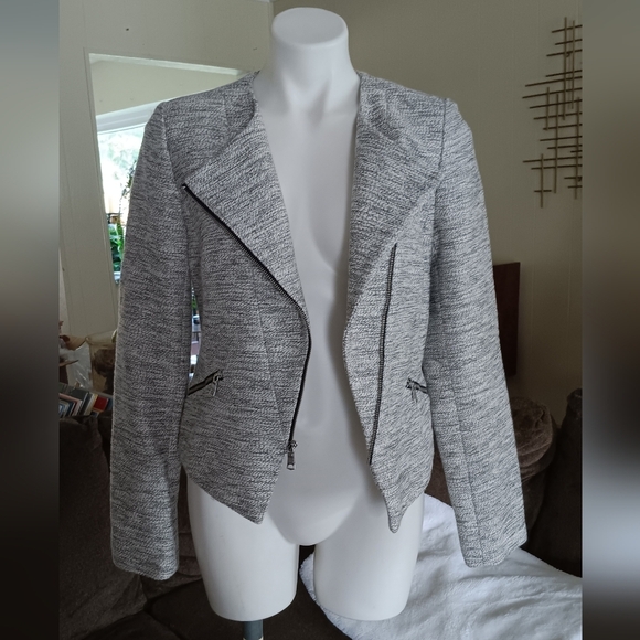 Banana Republic Jackets & Blazers - Banana Republic Textured Moto Jacket Women's Medium Asymmetrical Zip Blazer